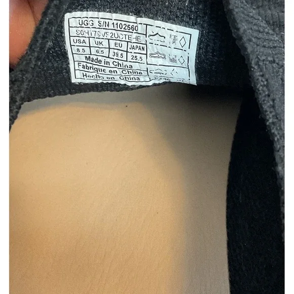 Ugg Sammy Knit Chevron Sneakers Women's Size 8.5 Black Lightweight Breathable - Picture 8 of 11